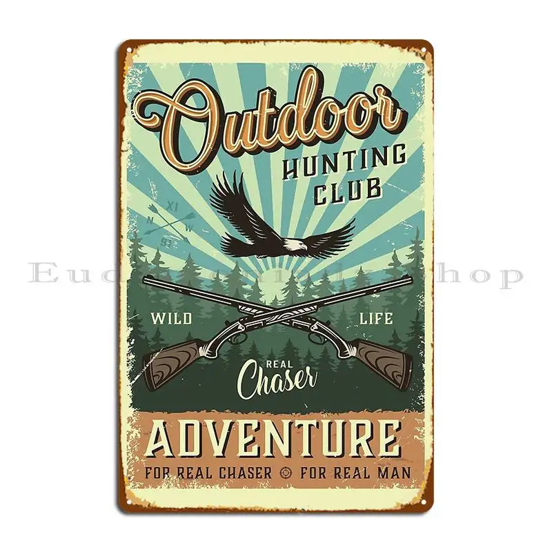 Outdoor Adventure Club - لوحة معدنية مخصصة بتصميم عتيق لنوادي