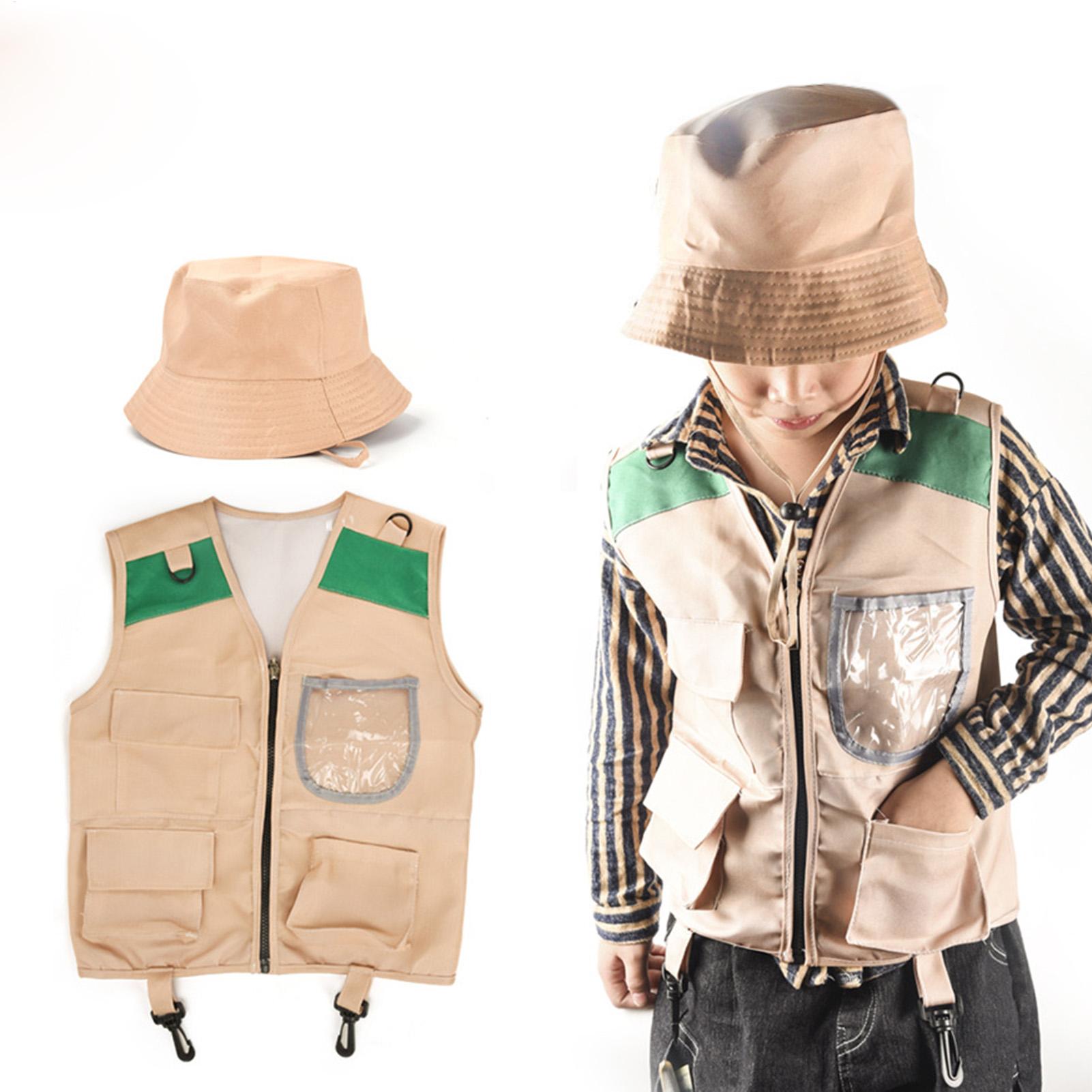 Outdoor Adventure Outfit - طقم قبعة وسترة استكشافية للأطفال، مجموعة