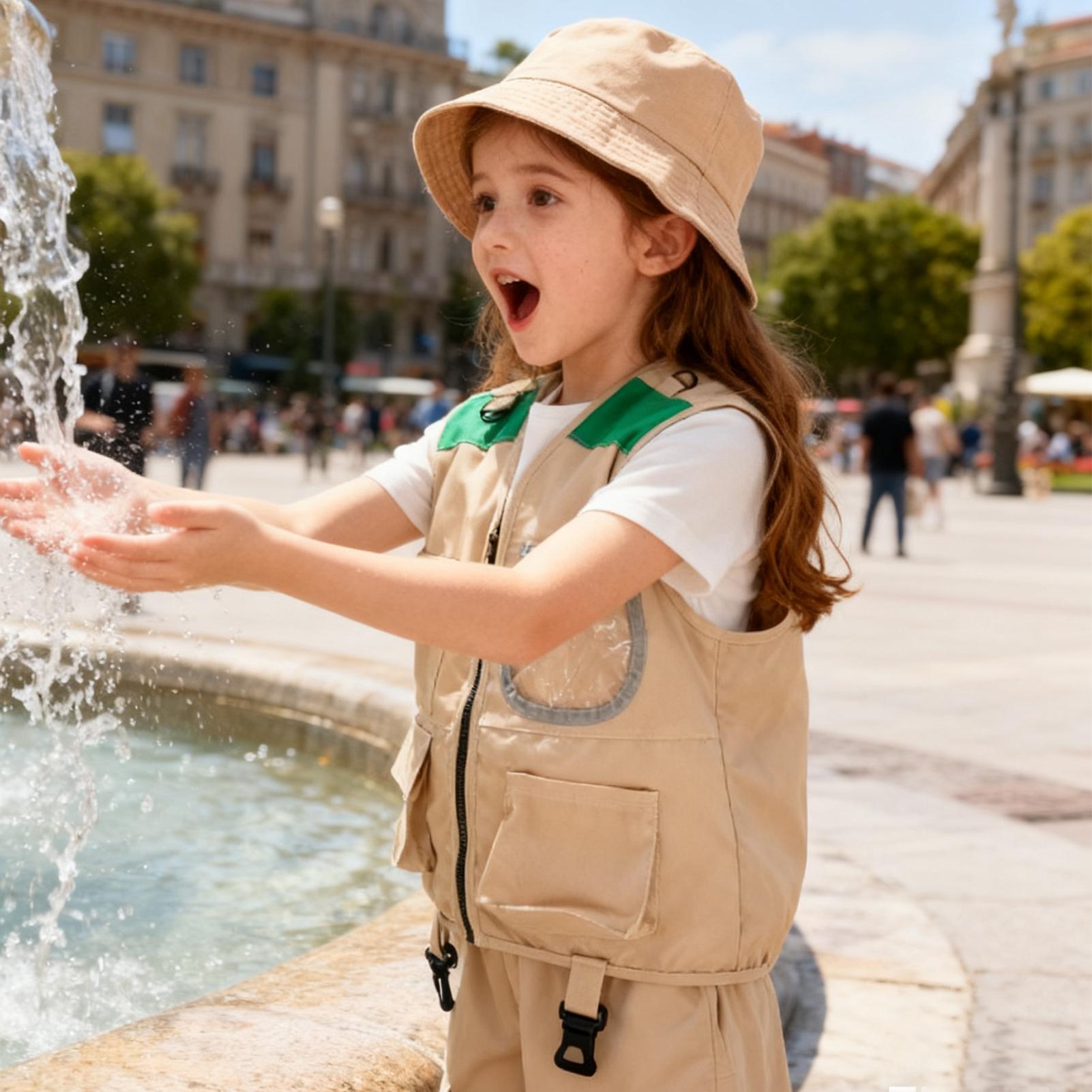 طقم قبعة وسترة استكشافية للأطف - مراجعة Outdoor Adventure Outfit وسعره