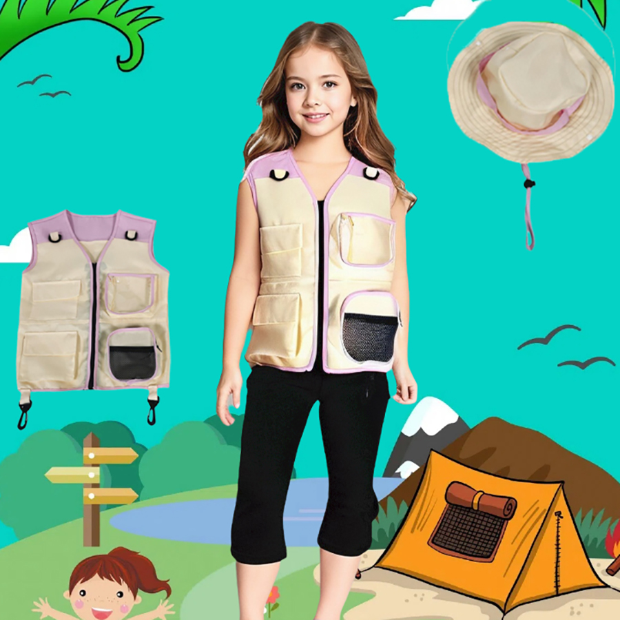 صدرية وقبعة مستكشفة للأطفال ،  - مراجعة Outdoor Adventure Outfit وسعره